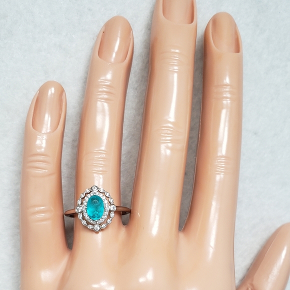 Antique Style Paraíba Tourmaline Ring - Picture 8 of 9